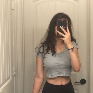 light blue brandy melville crop top